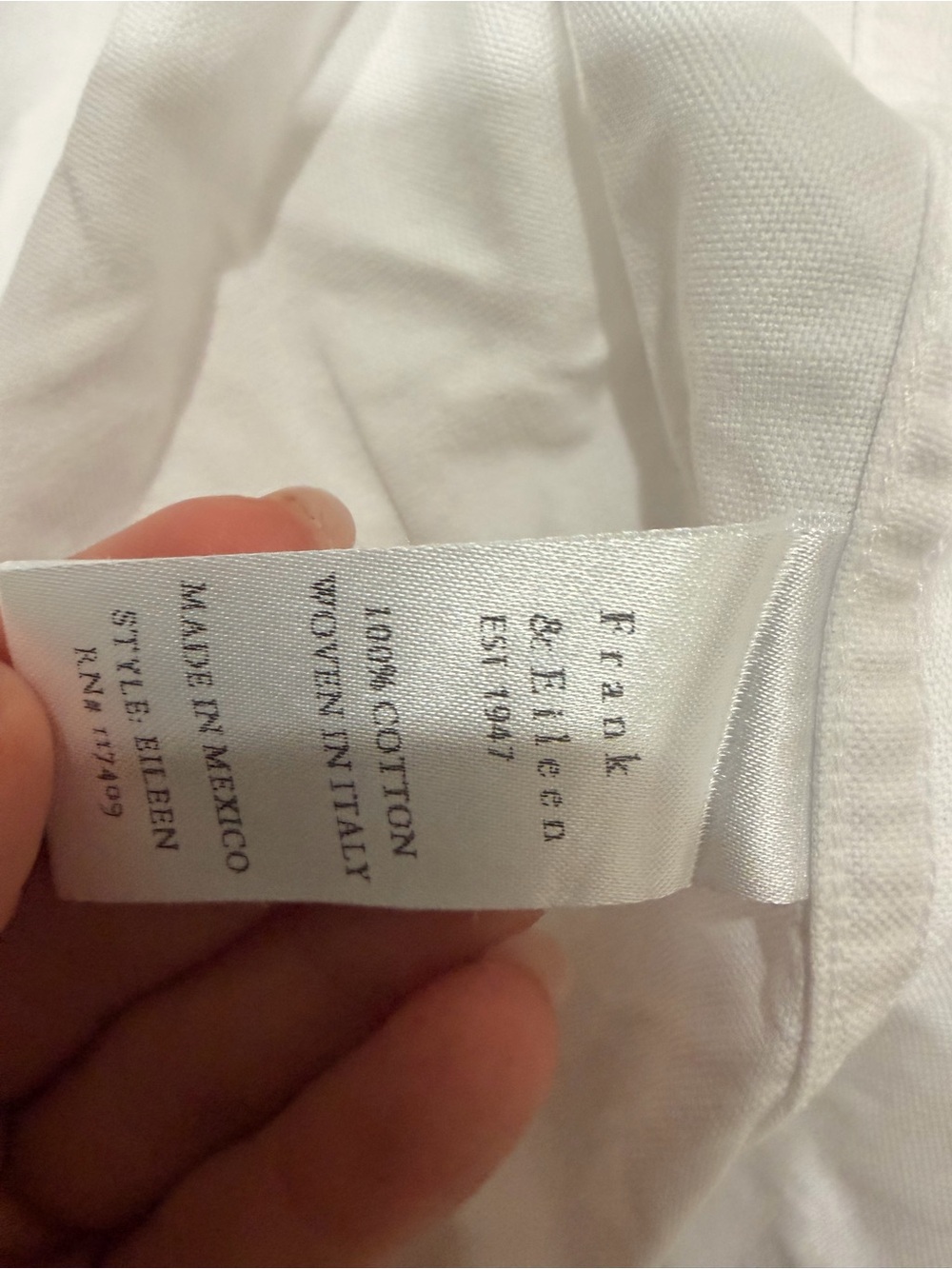 Frank & Eileen White Casual Button-Down Shirt 0399 - Picture 4 of 9